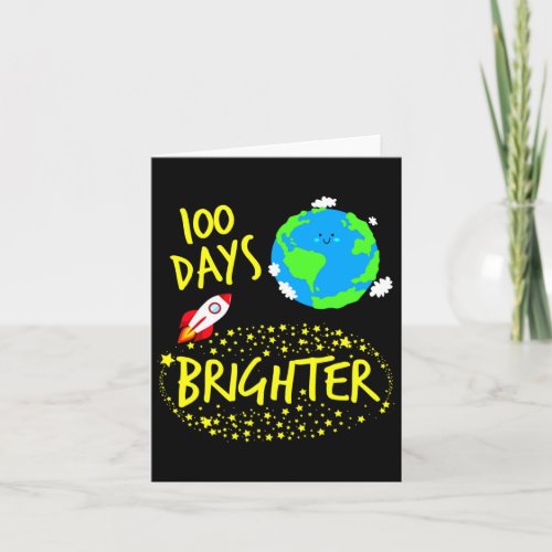 Days Brighter Planet Stars Rocket In Orbit Space B Card