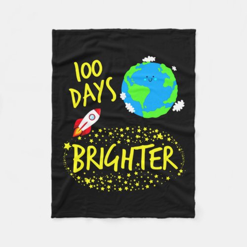 Days Brighter Planet Stars Rocket In Orbit Space B Fleece Blanket