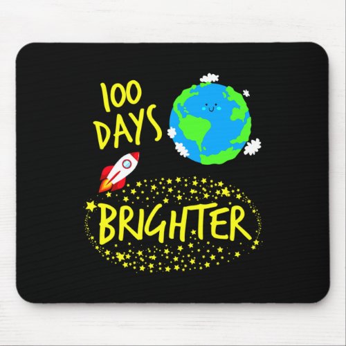 Days Brighter Planet Stars Rocket In Orbit Space B Mouse Pad