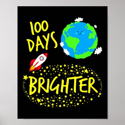 Days Brighter Planet Stars Rocket In Orbit Space B Poster