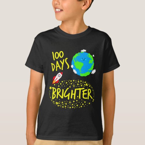 Days Brighter Planet Stars Rocket In Orbit Space B T_Shirt