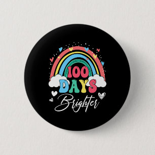 Days Brighter Rainbow Teacher Student 100th Day Sc Button