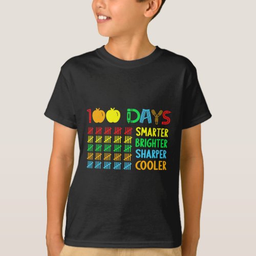 Days Brighter Smarter Sharper 100 Days Of School  T_Shirt