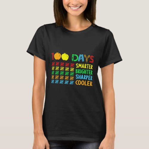 Days Brighter Smarter Sharper 100 Days Of School  T_Shirt