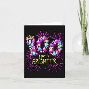 Days Brighter Teacher Girls 100 Days Of School Dia Card