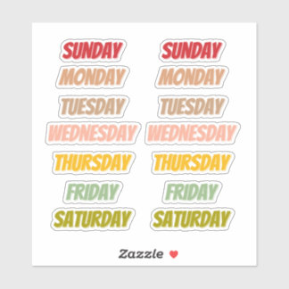 Days Color Font style Stickers