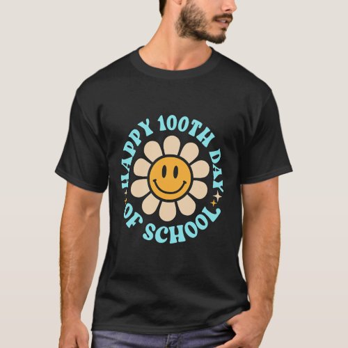 Days Happy 100th Day Of School Teacher Kids Retro  T_Shirt