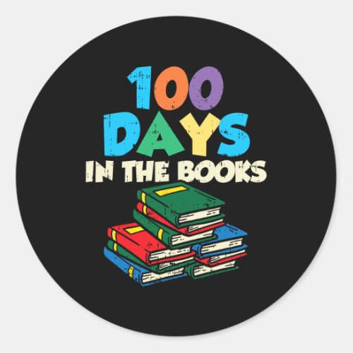 Days In The Books Reading 100th Day School Nerd Gi Classic Round Sticker