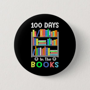 Days In The Books Reading Librarian Teacher Studen Button