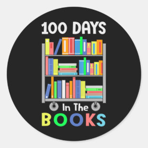 Days In The Books Reading Librarian Teacher Studen Classic Round Sticker