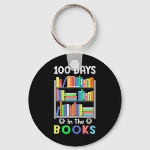 Days In The Books Reading Librarian Teacher Studen Keychain