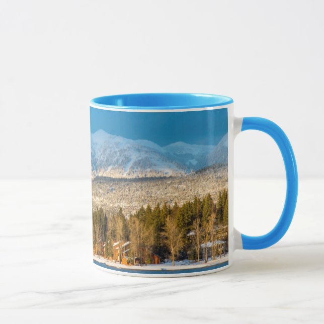 Days Last Light Shines On Ski Runs Of Whitefish Mug (Right)