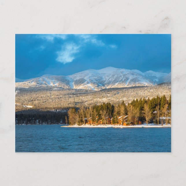 Days Last Light Shines On Ski Runs Of Whitefish Postcard (Front)