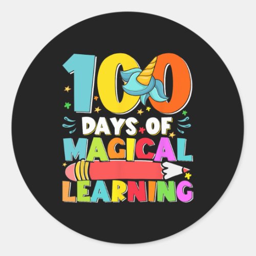 Days Magical Learning Kids Costume 100th Day Of Sc Classic Round Sticker