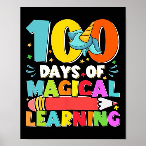 Days Magical Learning Kids Costume 100th Day Of Sc Poster