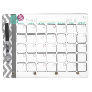 Days. More Organized. Monthly Dry Erase Calendar Board With Keychain Holder