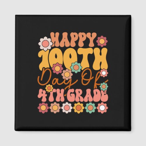 Days Of 4th Grade Cute Groovy Teacher Kids Girls B Magnet