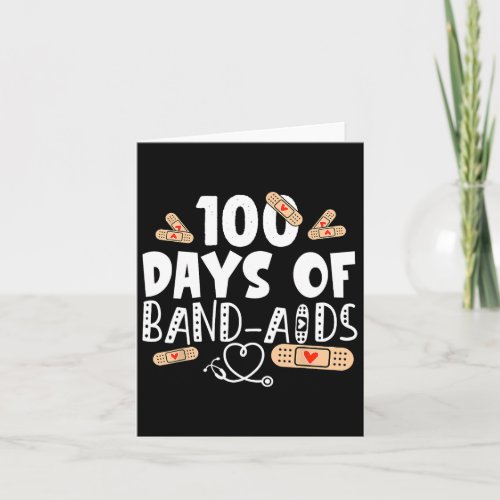 Days Of Band_aids _ School Nurse 100 Days Of Schoo Card