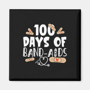 Days Of Band-aids - School Nurse 100 Days Of Schoo Magnet