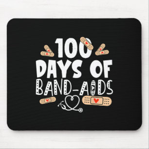 Days Of Band-aids - School Nurse 100 Days Of Schoo Mouse Pad
