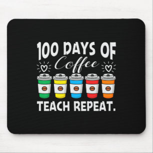 Days Of Coffee And Chaos 100th Day School Teacher  Mouse Pad