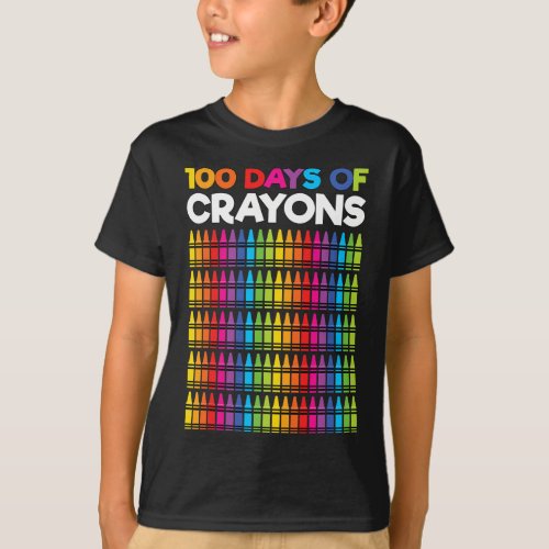 Days Of Crayons For Girls Kids 100th Day Of School T_Shirt