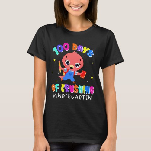 Days Of Crushing Kindergarten Flamingo Fun Student T_Shirt