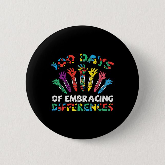 Days Of Embracing Autism 100th Day School Sped Tea Button (Front)