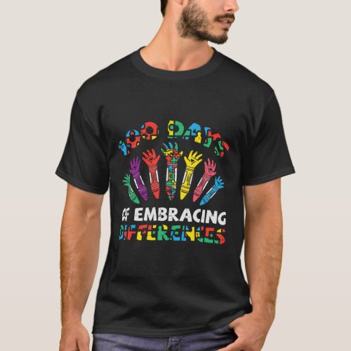 Days Of Embracing Autism 100th Day School Sped Tea T_Shirt