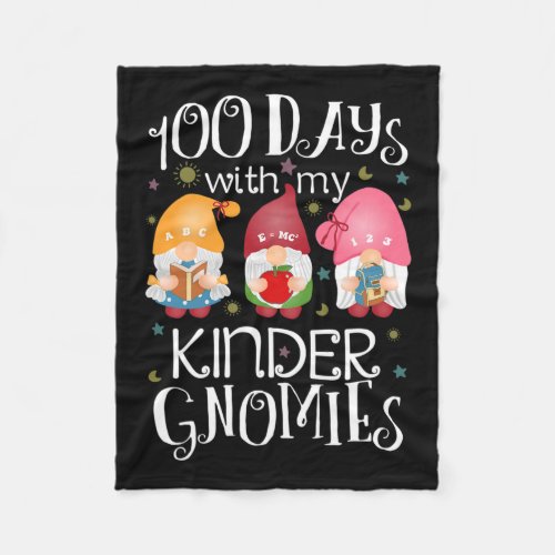 Days Of Kindergarten Gnomies Teacher Trending  Fleece Blanket