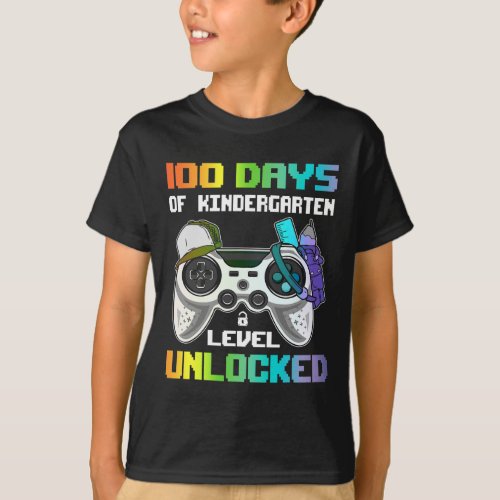 Days Of Kindergarten Level Unlocked Gamer Video Ga T_Shirt