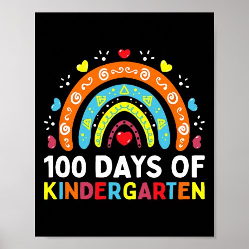 Days Of Kindergarten School Teacher Or Student Sma Poster