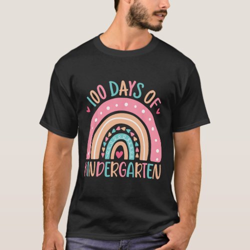 Days Of Kindergarten Teacher Kids 100th Day Of Sch T_Shirt