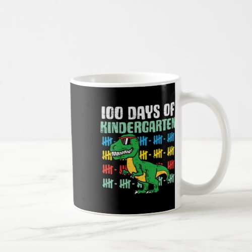 Days Of Kindergarten Trex Dinosaur 100th Day Schoo Coffee Mug