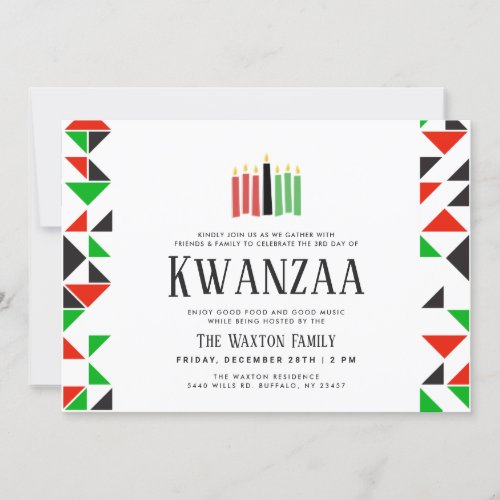 Days of Kwanzaa  Holiday Party Invitation