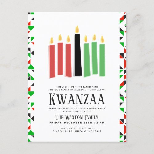 Days of Kwanzaa  Party Event Postcard