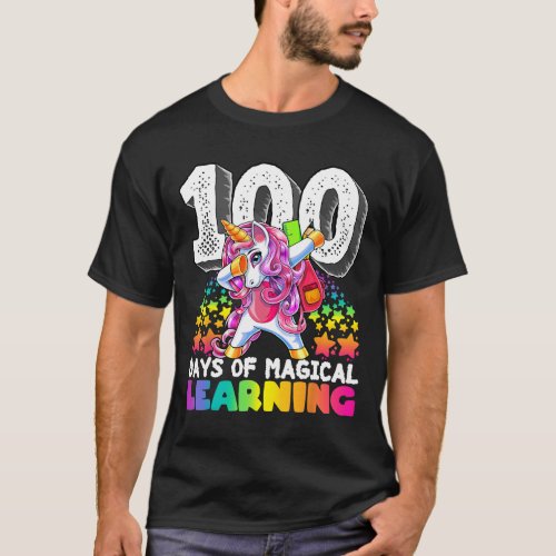 Days Of Magical Learning Dabbing Unicorn Gift For  T_Shirt