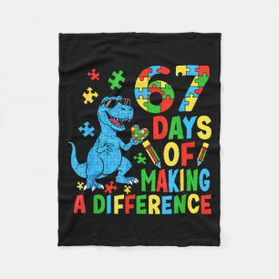 Days Of Making A Difference Dinosaur Autism Teache Fleece Blanket