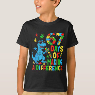 Days Of Making A Difference Dinosaur Autism Teache T-Shirt