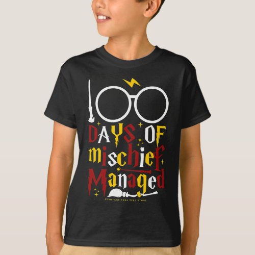 Days Of Mischief Managed Teacher Kid 100th Day Of  T_Shirt