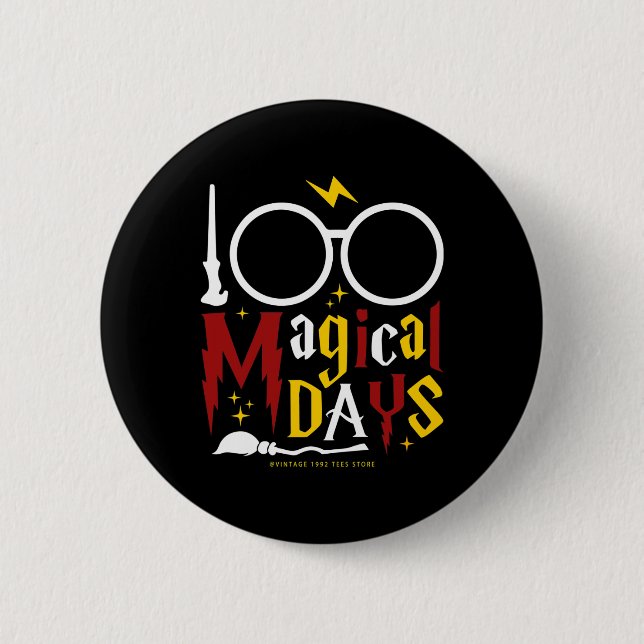 Days Of Mischief Managed Teachers Kids 100 Magical Button (Front)
