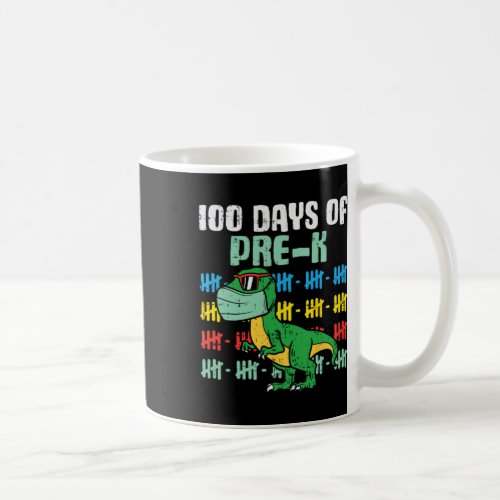 Days Of Pre_k Trex Dinosaur In Mask Quarantine Boy Coffee Mug