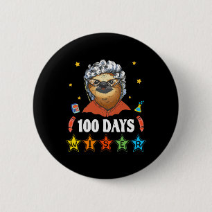 Days Of School 100 Year Old Lady Costume For Women Button