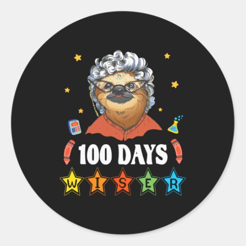 Days Of School 100 Year Old Lady Costume For Women Classic Round Sticker