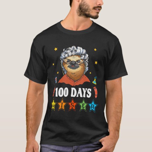 Days Of School 100 Year Old Lady Costume For Women T_Shirt