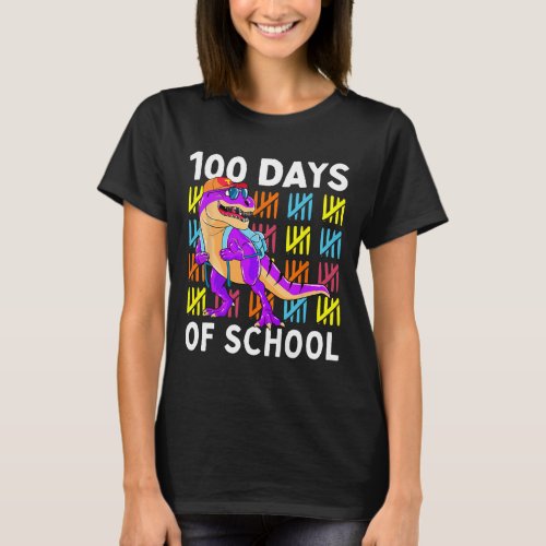 Days Of School 100th Day Dino  T_Shirt