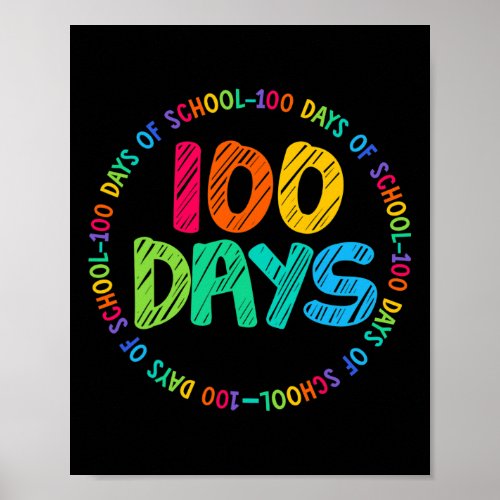 Days Of School 100th Day Kindergarten Pre_k Teache Poster