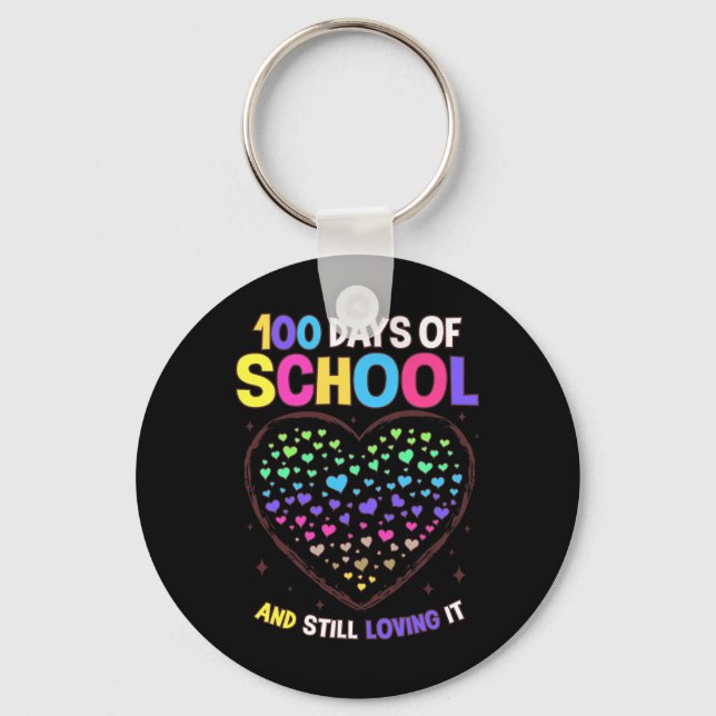 Days Of School 100th Day Of School Teacher Student Keychain (Front)