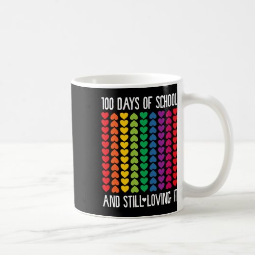 Days Of School And Still Loving It Hearts Cute 100 Coffee Mug