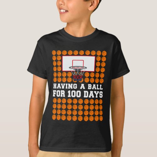 Days Of School Basketball 100th Day Balls Gift For T_Shirt